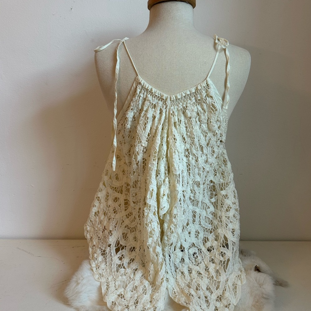 Free People Cream Lace Halter Top - Picture 7 of 13
